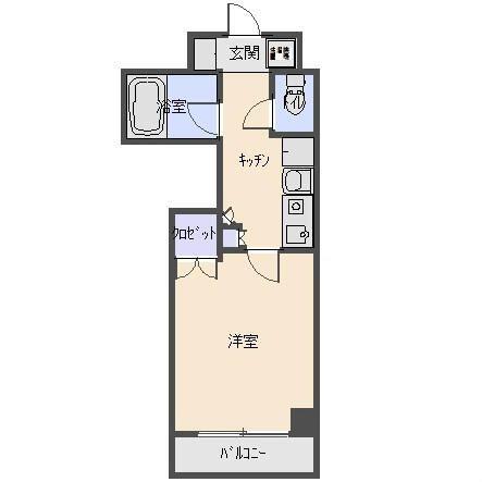 パークアベニュー鹿沼(1K/8階)の間取り写真