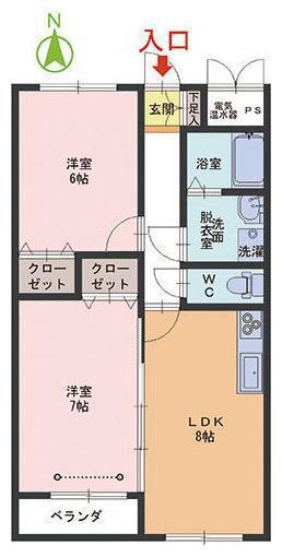 アビトゥーロ15(2LDK/1階)の間取り写真