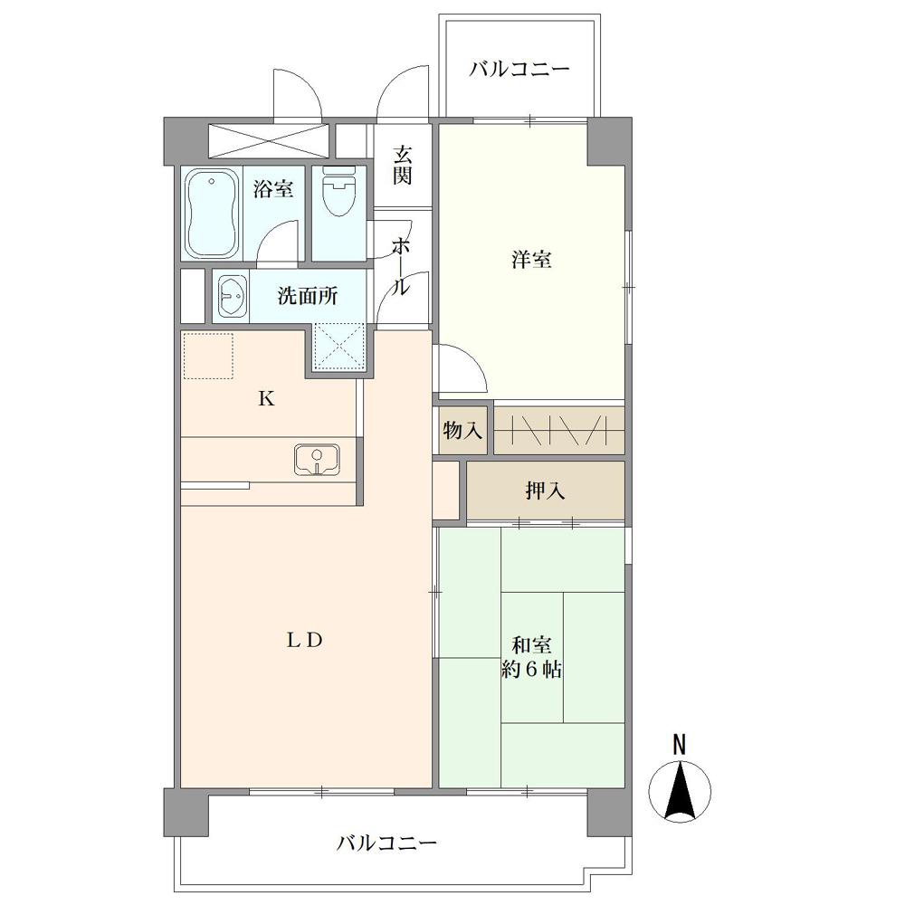ミノルマンション(2LDK/2階)の間取り写真
