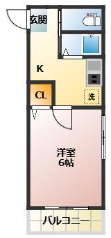 大野ハイツ(1K/1階)の間取り写真