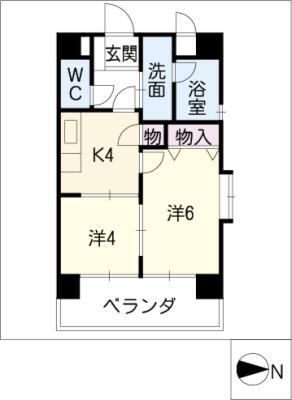 サンパーク花の木(2K/7階)の間取り写真