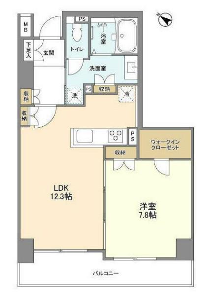 LASANTE五反田(1LDK/14階)の間取り写真