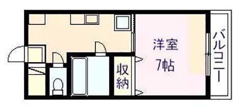 JPアパートメント柏原(1K/2階)の間取り写真