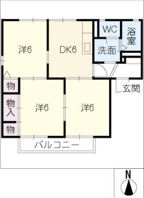 WILL(3DK/2階)の間取り写真