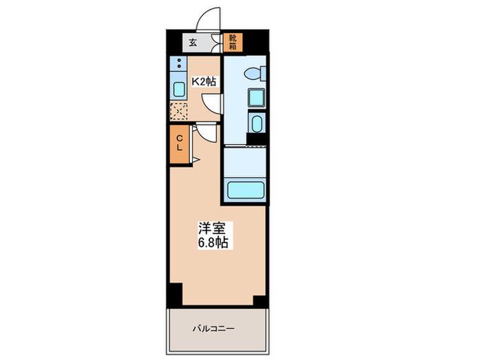 AGILIA千川駅前(1K/6階)の間取り写真