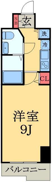 SIDEONE(1K/11階)の間取り写真