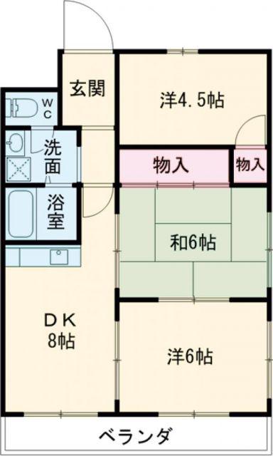 ラブリー三笠B棟(3DK/3階)の間取り写真