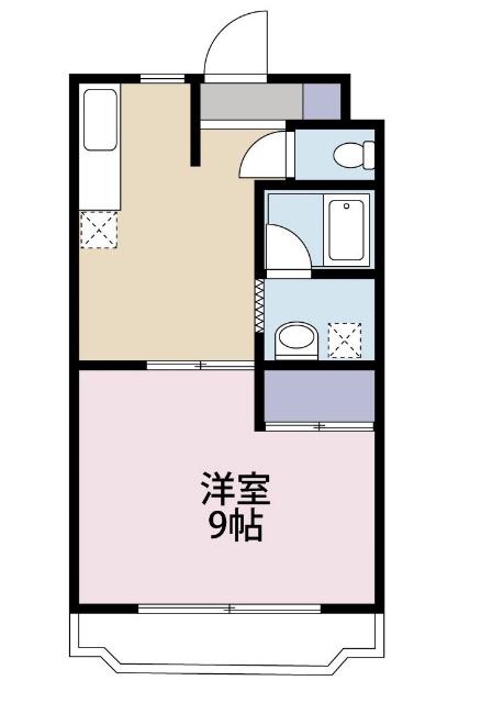 TWINKLE藤間(1DK/2階)の間取り写真