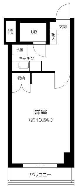 アカデミーグローリア初穂町田合同ビル(1K/4階)の間取り写真