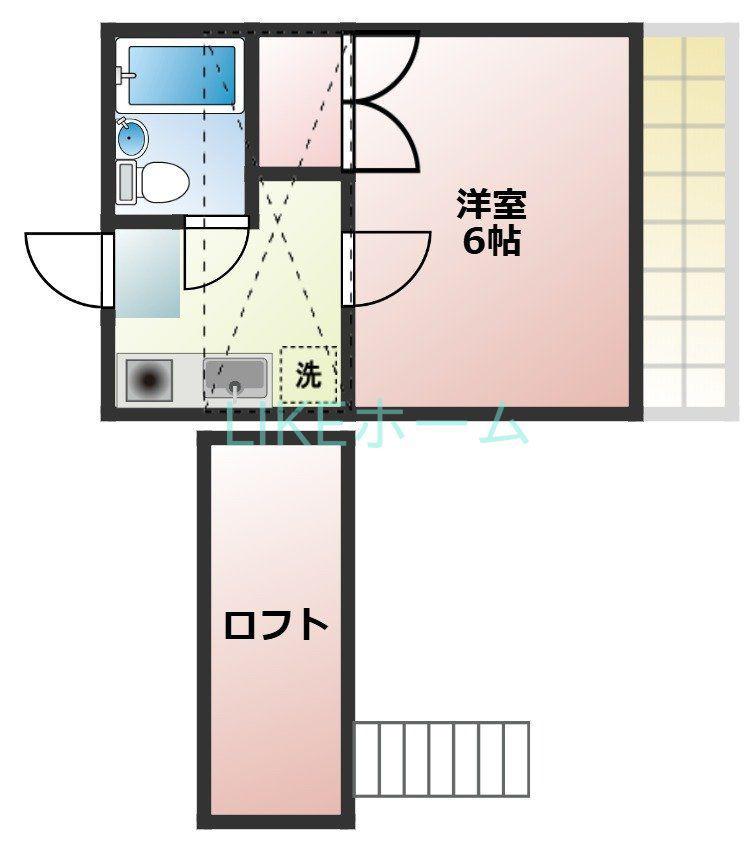 オネスティ津田沼壱番館(1K/2階)の間取り写真