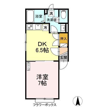 ＪＲ中央線 藤野駅 バス乗車時間：5分 最寄りバス停で下車 徒歩5分 2階建 築29年(1DK/2階)の間取り写真