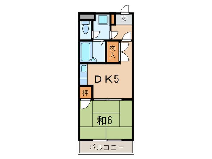 グレース芦屋(1DK/4階)の間取り写真
