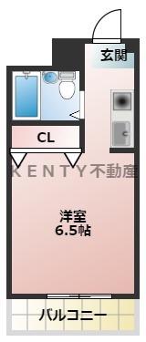 クレインI(ワンルーム/2階)の間取り写真