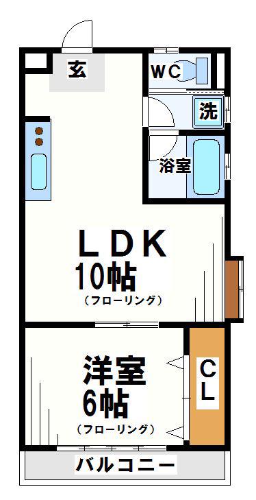 カーサグリーンプラザ(1LDK/2階)の間取り写真