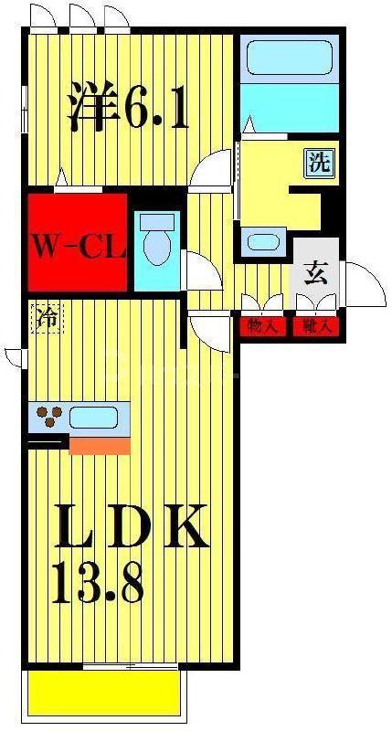 セントナチュール(1LDK/1階)の間取り写真