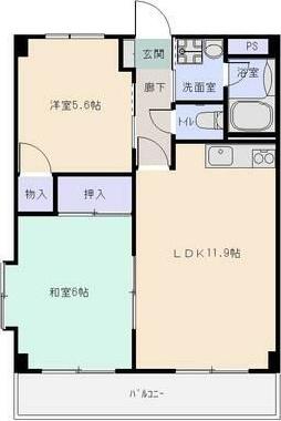 FKIII東林間(2LDK/3階)の間取り写真