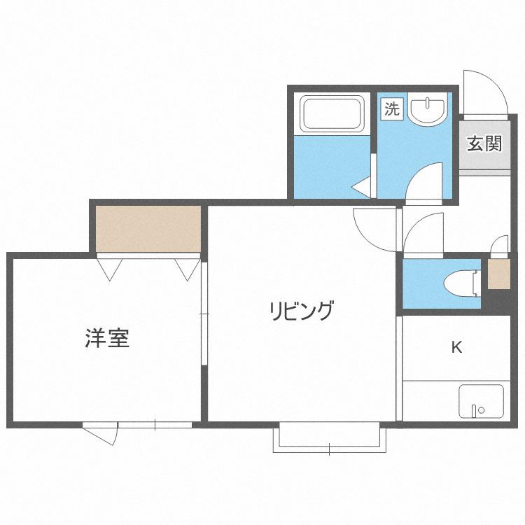 フェリーチェ(1LDK/2階)の間取り写真