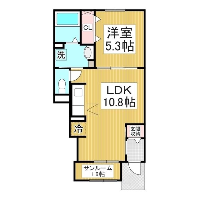 コージーコート(1LDK/1階)の間取り写真