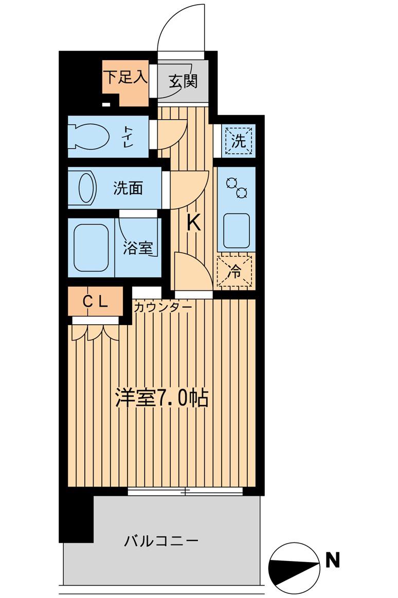 エルシア五反田(1K/5階)の間取り写真