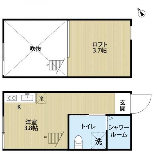 CREATION(ワンルーム/2階)の間取り写真