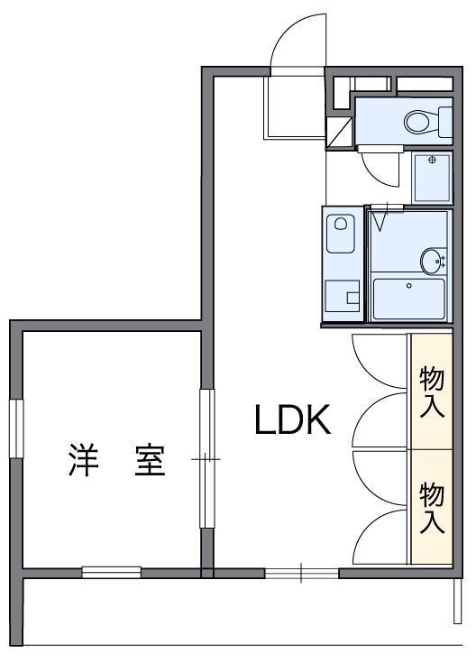 パレス維新山(1LDK/1階)の間取り写真