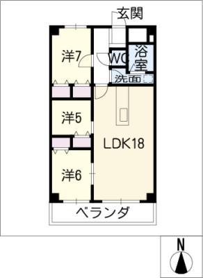 LIFE OF CALM(3LDK/2階)の間取り写真