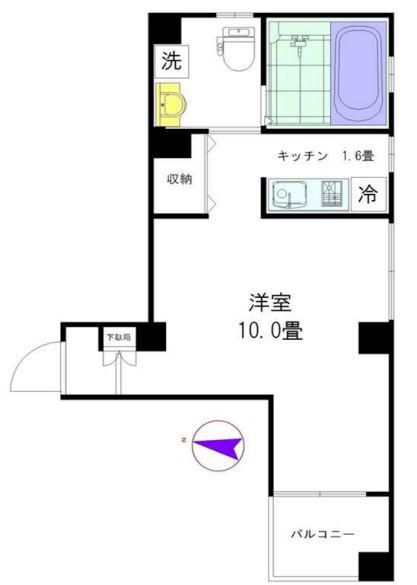 マリオン門前仲町(ワンルーム/7階)の間取り写真