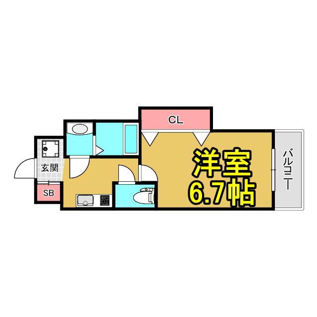 ラグゼ都島北通I(1K/5階)の間取り写真