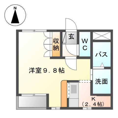 アンジェロ(1K/1階)の間取り写真