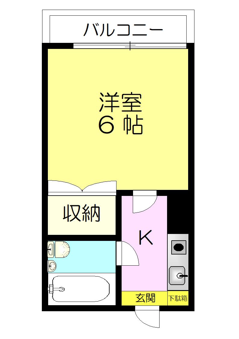 ハイムパール(ワンルーム/2階)の間取り写真