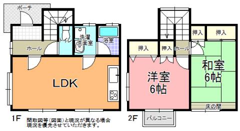 メゾニティ赤塚(2LDK/1階)の間取り写真