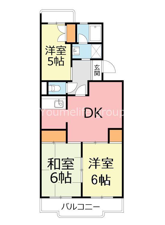 スペランザ大住(3DK/1階)の間取り写真