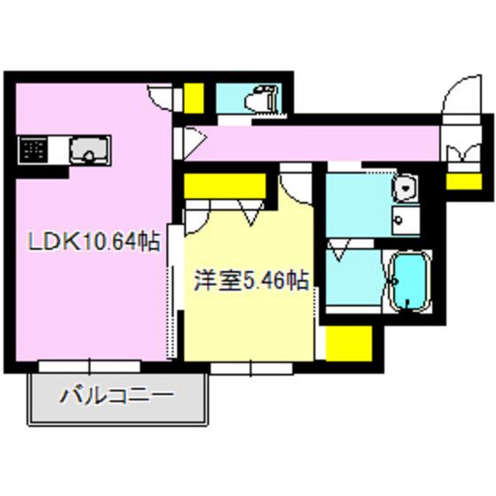 ジェネラス(1LDK/2階)の間取り写真