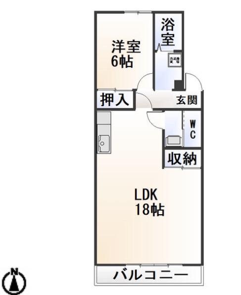 マンション岡田(1LDK/4階)の間取り写真