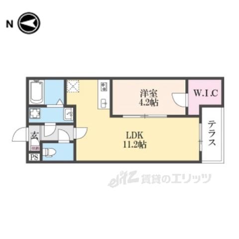 ジーメゾン郡山リアン(1LDK/1階)の間取り写真