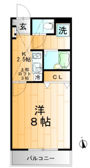 Y・Kコーポ(1K/1階)の間取り写真