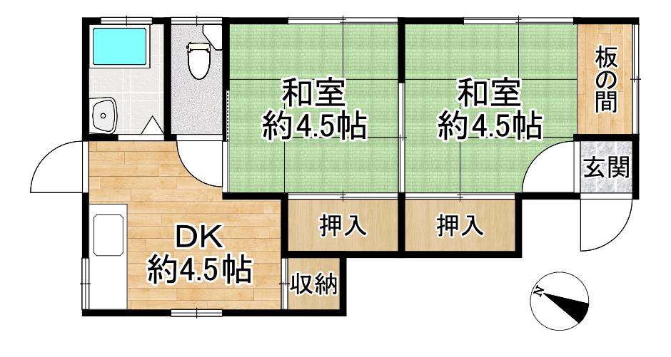 メゾン アンシエン(2DK/1階)の間取り写真
