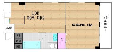コーポラス翌檜(1LDK/3階)の間取り写真