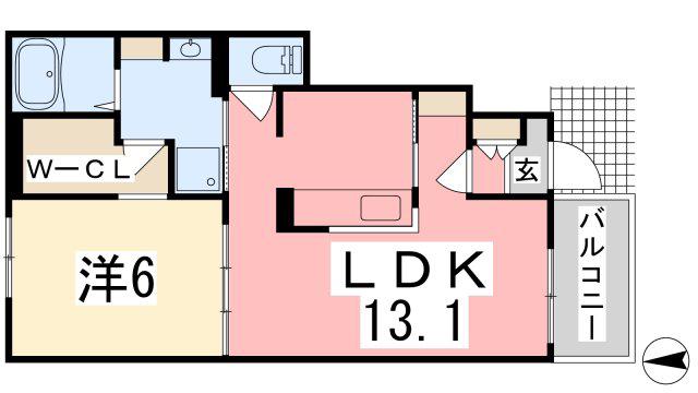 ヌォーヴォ・ドラーゴI(1LDK/1階)の間取り写真
