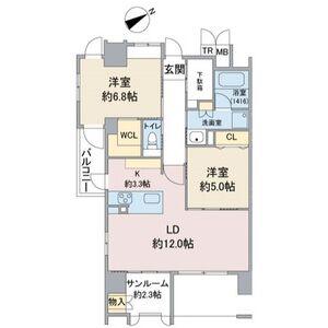 GRAND PALACE IKAI(2LDK/6階)の間取り写真