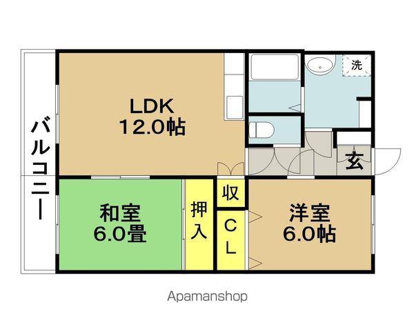 布施マンションII(2LDK/1階)の間取り写真