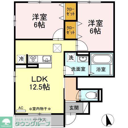 リオン湘南(2LDK/1階)の間取り写真