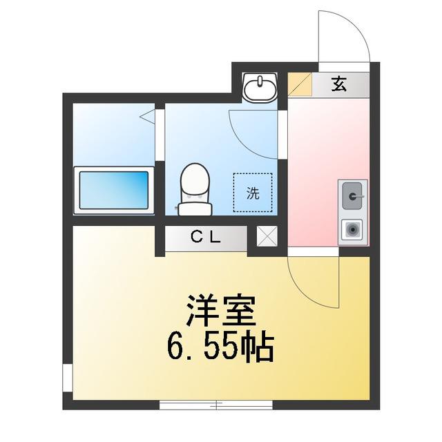 リオグランデ上平間(1K/2階)の間取り写真
