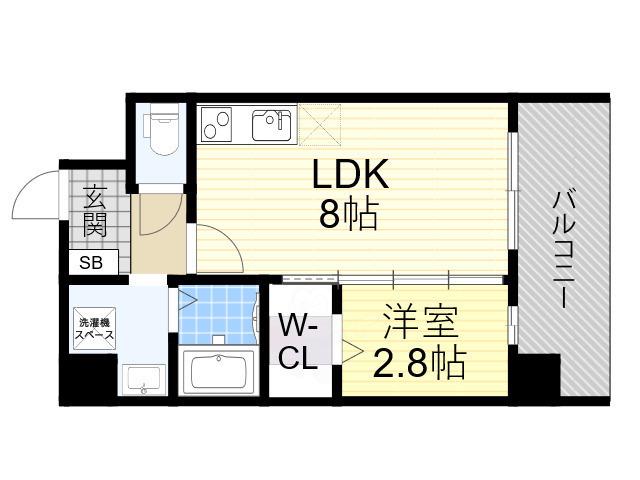 AXIA M-CITY大阪加賀屋(1LDK/7階)の間取り写真