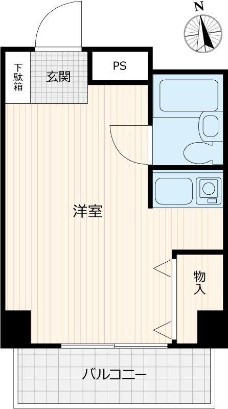 ユーハイツ御徒町(ワンルーム/4階)の間取り写真