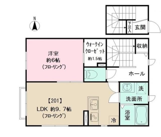 MAISON DE SOLEIL(1LDK/2階)の間取り写真