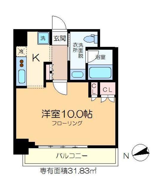 カスタリア門前仲町II(1K/7階)の間取り写真