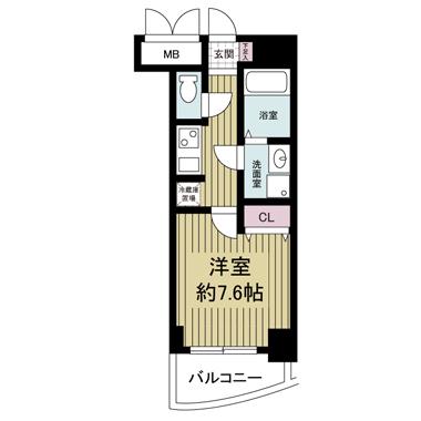 S-RESIDENCE HOMMACHI MARKS(1K/8階)の間取り写真