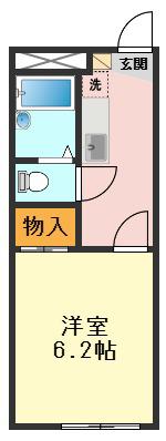 レオパレスリバーサイド(1K/1階)の間取り写真