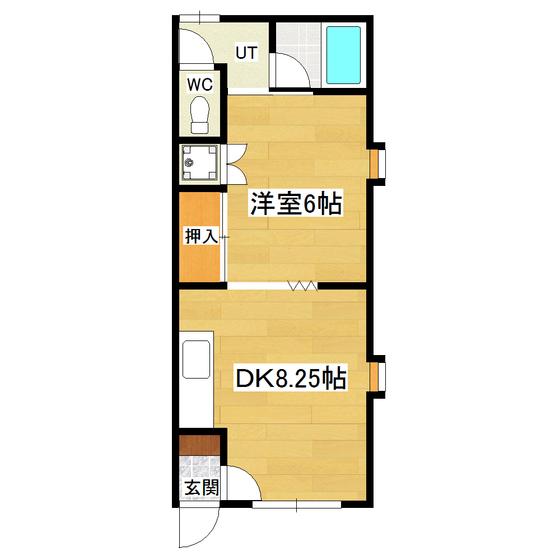 コーポDAISENI(1DK/2階)の間取り写真